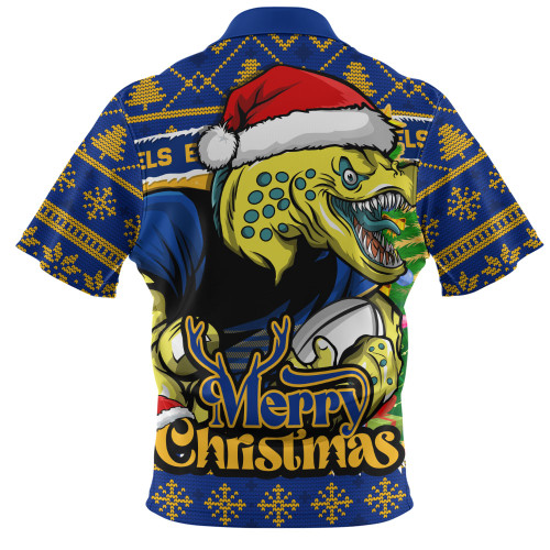 Parramatta Eels Zip Polo Shirt Merry Christmas Game Day Knit Style Team Edition