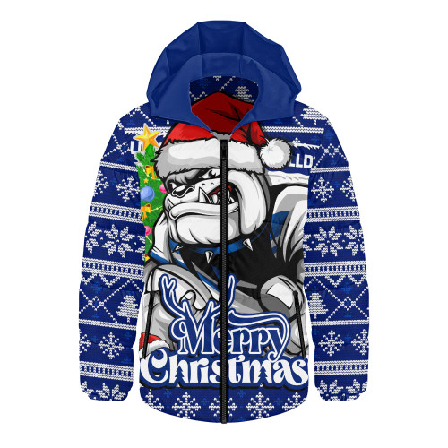 Canterbury-Bankstown Bulldogs Hooded Padded Jacket Merry Christmas Game Day Knit Style Team Edition Canterbury-Bankstown Bulldogs Hooded Padded Jacket Merry Christmas Game Day Knit Style Team Edition