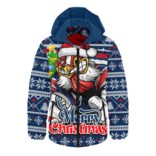 Sydney Roosters Hooded Padded Jacket Merry Christmas Game Day Knit Style Team Edition