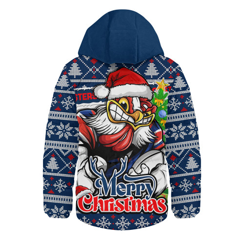 Sydney Roosters Hooded Padded Jacket Merry Christmas Game Day Knit Style Team Edition Sydney Roosters Hooded Padded Jacket Merry Christmas Game Day Knit Style Team Edition