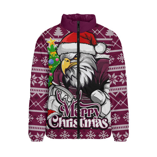 Manly Warringah Sea Eagles Padded Jacket Merry Christmas Game Day Knit Style Team Edition Manly Warringah Sea Eagles Padded Jacket Merry Christmas Game Day Knit Style Team Edition