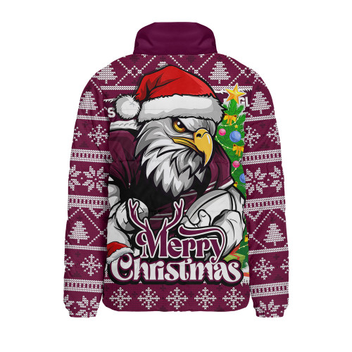 Manly Warringah Sea Eagles Padded Jacket Merry Christmas Game Day Knit Style Team Edition