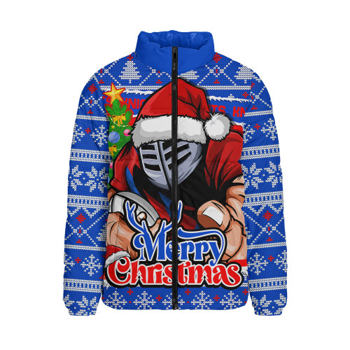 Newcastle Knights Padded Jacket Merry Christmas Game Day Knit Style Team Edition