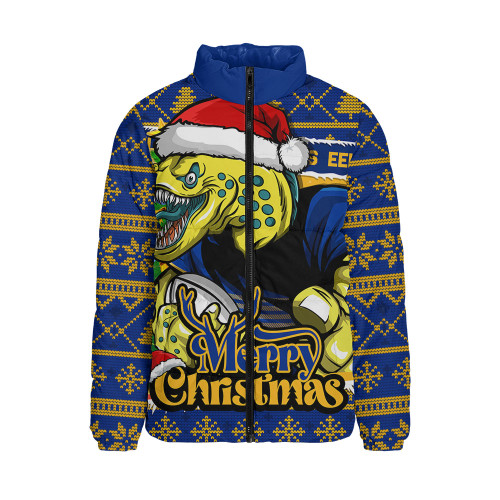 Parramatta Eels Padded Jacket Merry Christmas Game Day Knit Style Team Edition