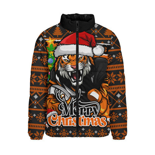Wests Tigers Padded Jacket Merry Christmas Game Day Knit Style Team Edition Wests Tigers Padded Jacket Merry Christmas Game Day Knit Style Team Edition