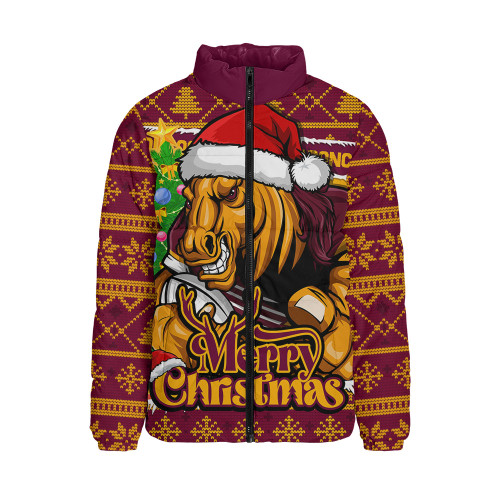 Brisbane Broncos Padded Jacket Merry Christmas Game Day Knit Style Team Edition