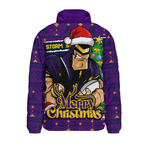 Melbourne Storm Padded Jacket Merry Christmas Game Day Knit Style Team Edition
