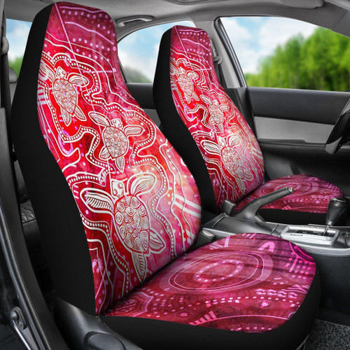 Australia Aboriginal Car Seat Covers - Sea Turtle With Indigenous Patterns (Pink) Australia Aboriginal Car Seat Covers - Sea Turtle With Indigenous Patterns (Pink)
