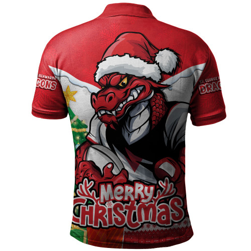 St. George Illawarra Dragons Polo Shirt Santa Scoring Touchdown On Christmas Game Day