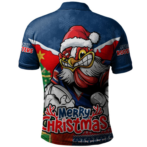 Sydney Roosters Polo Shirt Santa Scoring Touchdown On Christmas Game Day Sydney Roosters Polo Shirt Santa Scoring Touchdown On Christmas Game Day