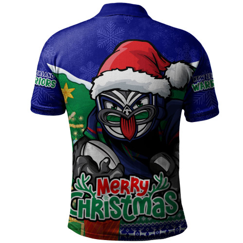 New Zealand Warriors Polo Shirt Santa Scoring Touchdown On Christmas Game Day