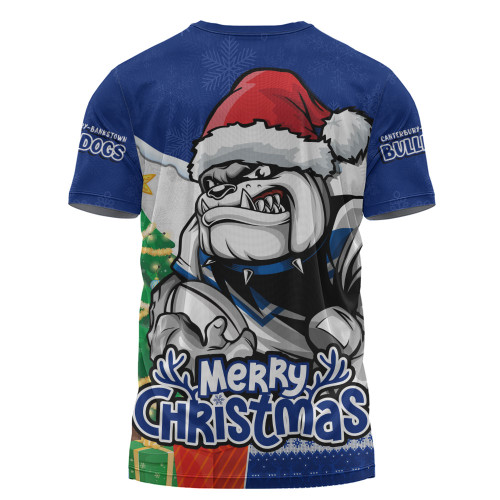 Canterbury-Bankstown Bulldogs T-Shirt Santa Scoring Touchdown On Christmas Game Day