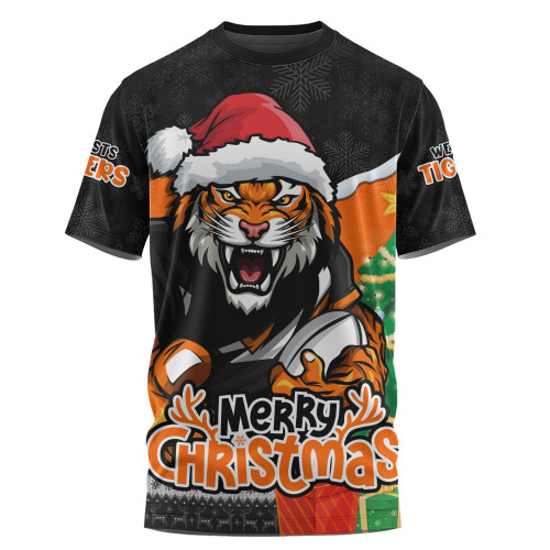 Wests Tigers T-Shirt Santa Scoring Touchdown On Christmas Game Day Wests Tigers T-Shirt Santa Scoring Touchdown On Christmas Game Day