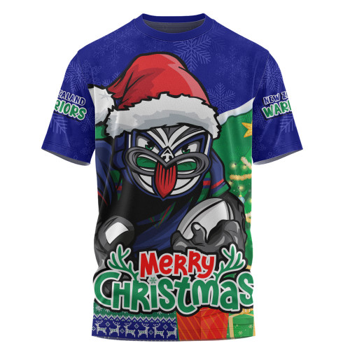 New Zealand Warriors T-Shirt Santa Scoring Touchdown On Christmas Game Day