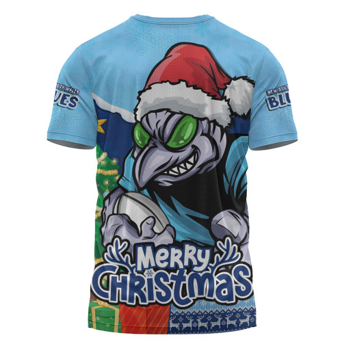 New South Wales Blues T-Shirt Santa Scoring Touchdown On Christmas Game Day New South Wales Blues T-Shirt Santa Scoring Touchdown On Christmas Game Day