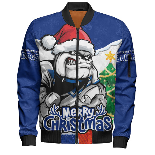Canterbury-Bankstown Bulldogs Bomber Jacket Santa Scoring Touchdown On Christmas Game Day