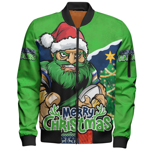 Canberra Raiders Bomber Jacket Santa Scoring Touchdown On Christmas Game Day Canberra Raiders Bomber Jacket Santa Scoring Touchdown On Christmas Game Day