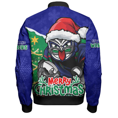 New Zealand Warriors Bomber Jacket Santa Scoring Touchdown On Christmas Game Day New Zealand Warriors Bomber Jacket Santa Scoring Touchdown On Christmas Game Day