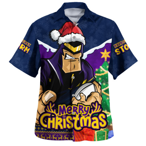 Melbourne Storm Hawaiian Shirt Santa Scoring Touchdown On Christmas Game Day Melbourne Storm Hawaiian Shirt Santa Scoring Touchdown On Christmas Game Day