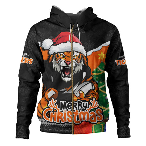 Wests Tigers Hoodie Santa Scoring Touchdown On Christmas Game Day Wests Tigers Hoodie Santa Scoring Touchdown On Christmas Game Day