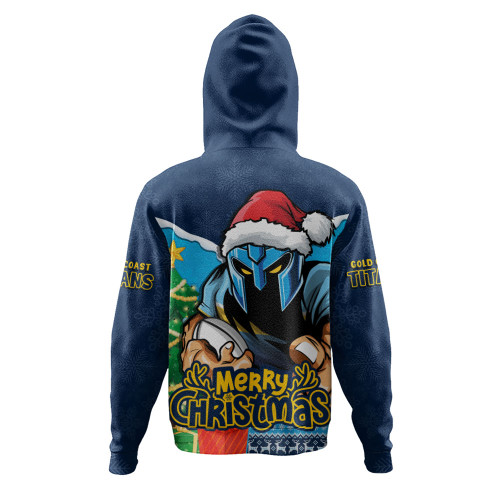 Gold Coast Titans Hoodie Santa Scoring Touchdown On Christmas Game Day Gold Coast Titans Hoodie Santa Scoring Touchdown On Christmas Game Day