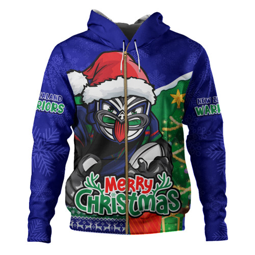 New Zealand Warriors Hoodie Santa Scoring Touchdown On Christmas Game Day