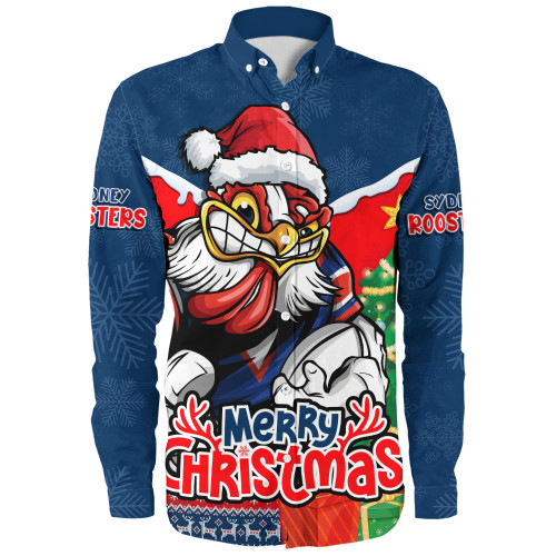 Sydney Roosters Long Sleeve Shirt Santa Scoring Touchdown On Christmas Game Day Sydney Roosters Long Sleeve Shirt Santa Scoring Touchdown On Christmas Game Day