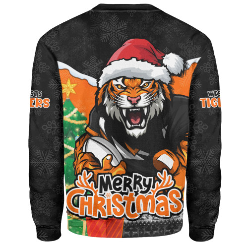 Wests Tigers Sweatshirt Santa Scoring Touchdown On Christmas Game Day Wests Tigers Sweatshirt Santa Scoring Touchdown On Christmas Game Day