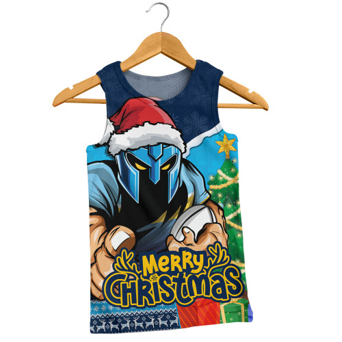 Gold Coast Titans Men Singlet Santa Scoring Touchdown On Christmas Game Day