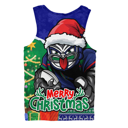 New Zealand Warriors Men Singlet Santa Scoring Touchdown On Christmas Game Day