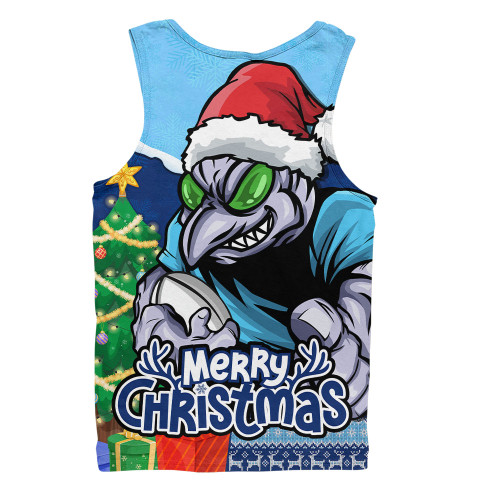 New South Wales Blues Men Singlet Santa Scoring Touchdown On Christmas Game Day
