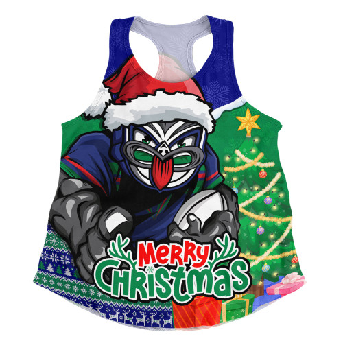 New Zealand Warriors Women Racerback Singlet Santa Scoring Touchdown On Christmas Game Day New Zealand Warriors Women Racerback Singlet Santa Scoring Touchdown On Christmas Game Day