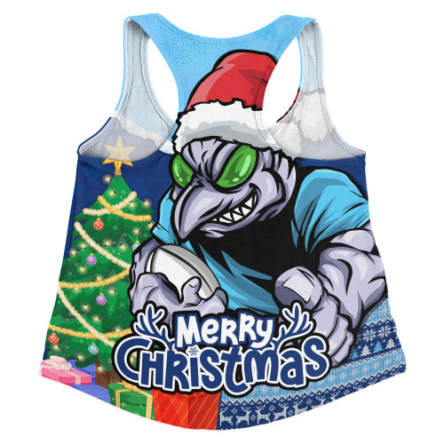 New South Wales Blues Women Racerback Singlet Santa Scoring Touchdown On Christmas Game Day