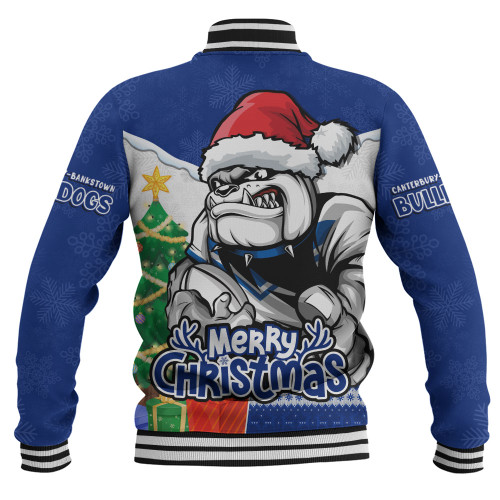 Canterbury-Bankstown Bulldogs Baseball Jacket Santa Scoring Touchdown On Christmas Game Day Canterbury-Bankstown Bulldogs Baseball Jacket Santa Scoring Touchdown On Christmas Game Day