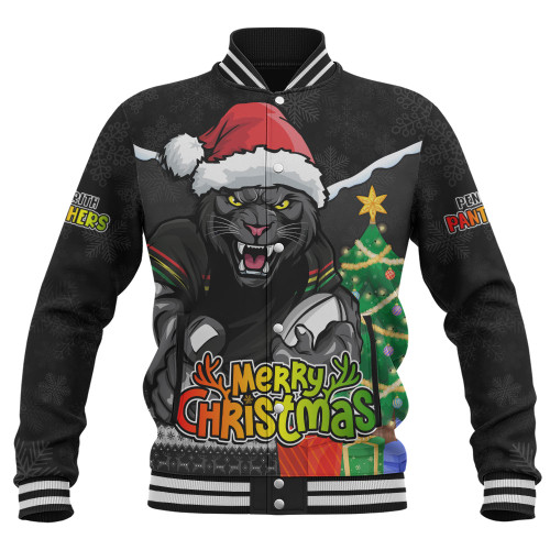 Penrith Panthers Baseball Jacket Santa Scoring Touchdown On Christmas Game Day Penrith Panthers Baseball Jacket Santa Scoring Touchdown On Christmas Game Day
