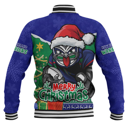 New Zealand Warriors Baseball Jacket Santa Scoring Touchdown On Christmas Game Day New Zealand Warriors Baseball Jacket Santa Scoring Touchdown On Christmas Game Day