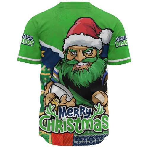 Canberra Raiders Baseball Shirt Santa Scoring Touchdown On Christmas Game Day Canberra Raiders Baseball Shirt Santa Scoring Touchdown On Christmas Game Day