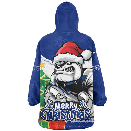 Canterbury-Bankstown Bulldogs Snug Hoodie Santa Scoring Touchdown On Christmas Game Day