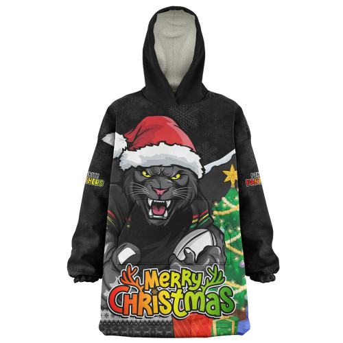 Penrith Panthers Snug Hoodie Santa Scoring Touchdown On Christmas Game Day Penrith Panthers Snug Hoodie Santa Scoring Touchdown On Christmas Game Day