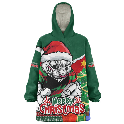 South Sydney Rabbitohs Snug Hoodie Santa Scoring Touchdown On Christmas Game Day South Sydney Rabbitohs Snug Hoodie Santa Scoring Touchdown On Christmas Game Day