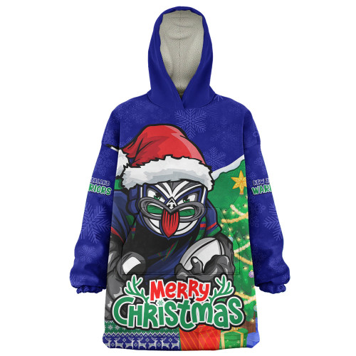 New Zealand Warriors Snug Hoodie Santa Scoring Touchdown On Christmas Game Day