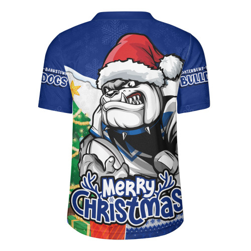 Canterbury-Bankstown Bulldogs Rugby Jersey Santa Scoring Touchdown On Christmas Game Day