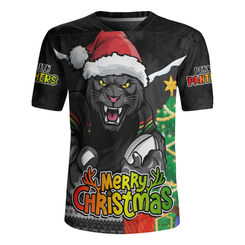 Penrith Panthers Rugby Jersey Santa Scoring Touchdown On Christmas Game Day