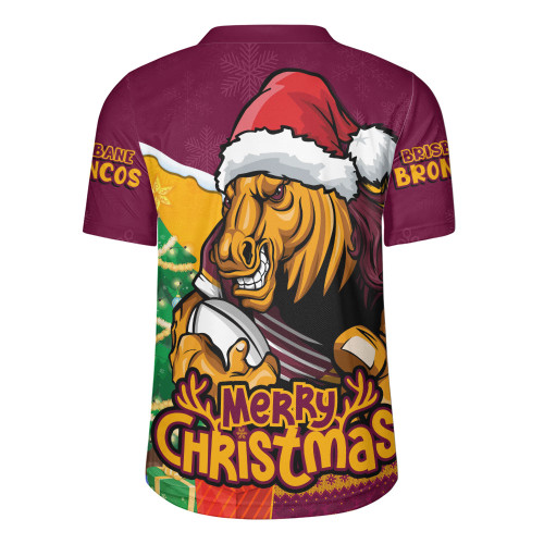 Brisbane Broncos Rugby Jersey Santa Scoring Touchdown On Christmas Game Day