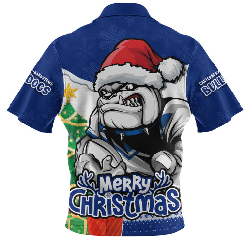 Canterbury-Bankstown Bulldogs Zip Polo Shirt Santa Scoring Touchdown On Christmas Game Day Canterbury-Bankstown Bulldogs Zip Polo Shirt Santa Scoring Touchdown On Christmas Game Day