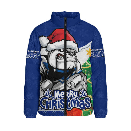 Canterbury-Bankstown Bulldogs Padded Jacket Santa Scoring Touchdown On Christmas Game Day