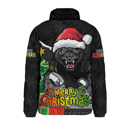 Penrith Panthers Padded Jacket Santa Scoring Touchdown On Christmas Game Day