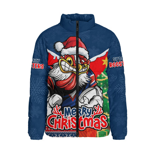 Sydney Roosters Padded Jacket Santa Scoring Touchdown On Christmas Game Day
