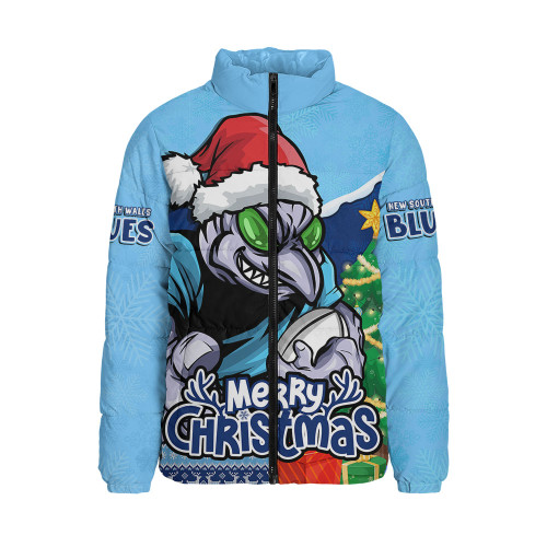 New South Wales Blues Padded Jacket Santa Scoring Touchdown On Christmas Game Day