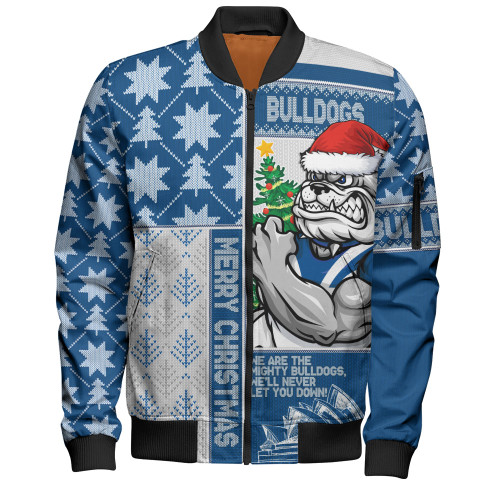 Canterbury-Bankstown Bulldogs Bomber Jacket Christmas Magic Knit Style Winter Glow
